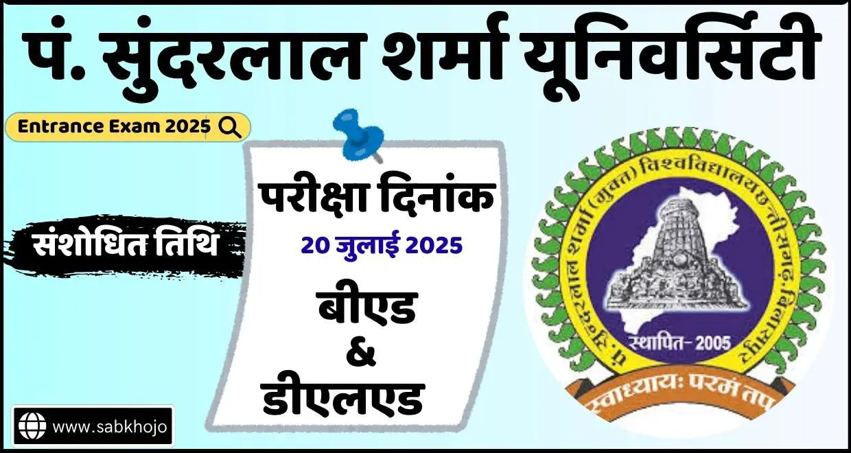 Pssou university pre entrance exam date