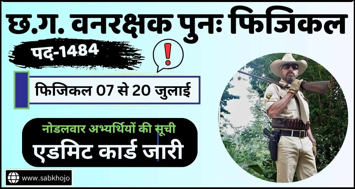 CG Forest Guard Re Physical Test Admit Card 2025