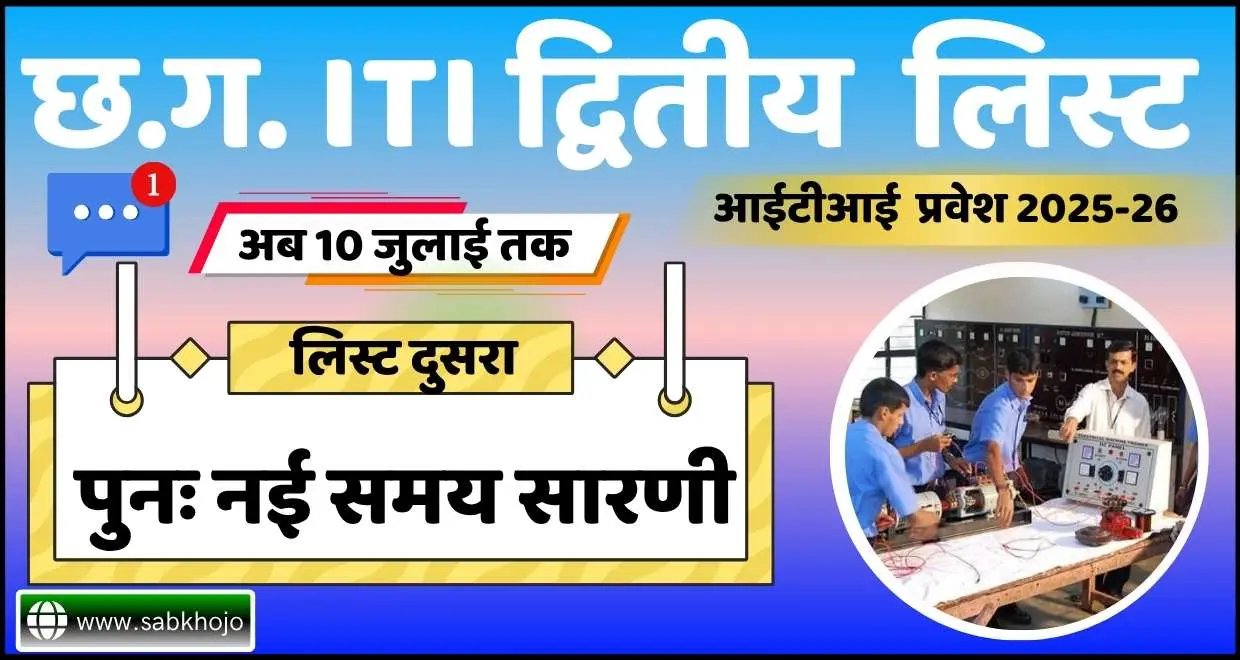 Cg iti second list new date update