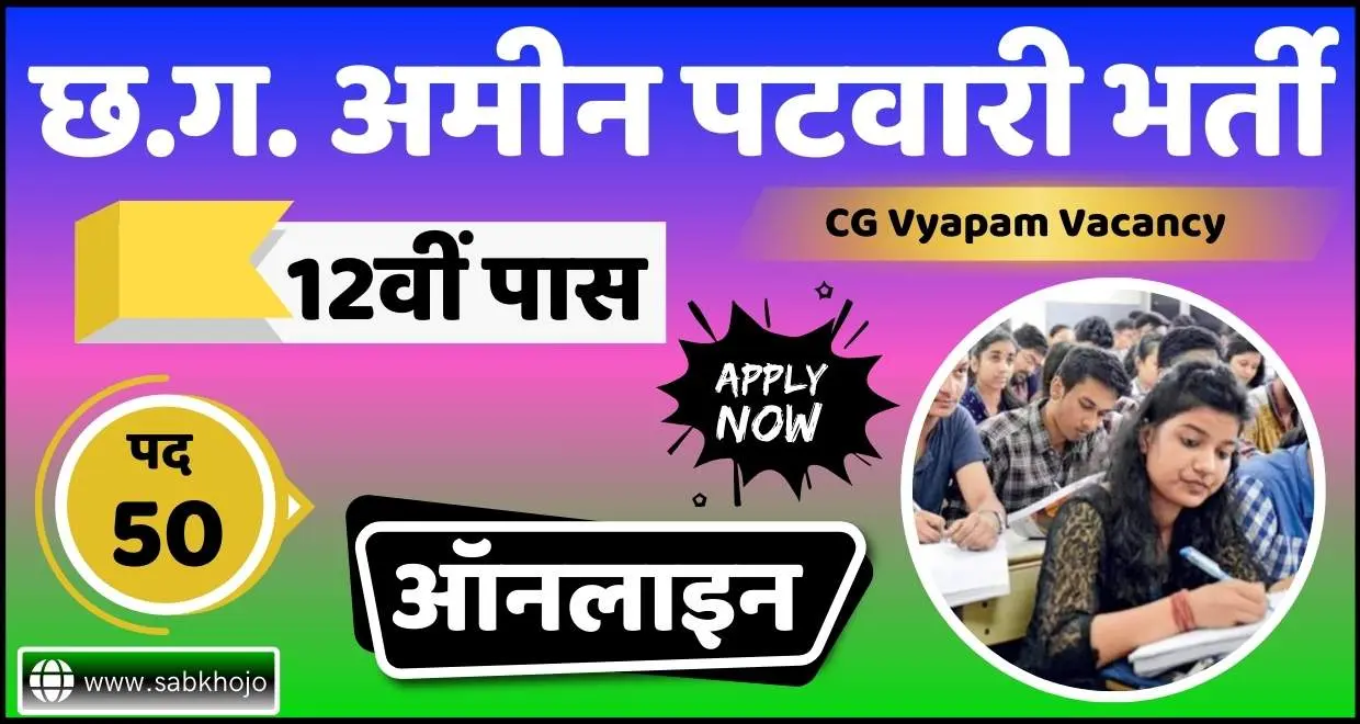 CG Amin Patwari Vacancy Online Apply Link Active