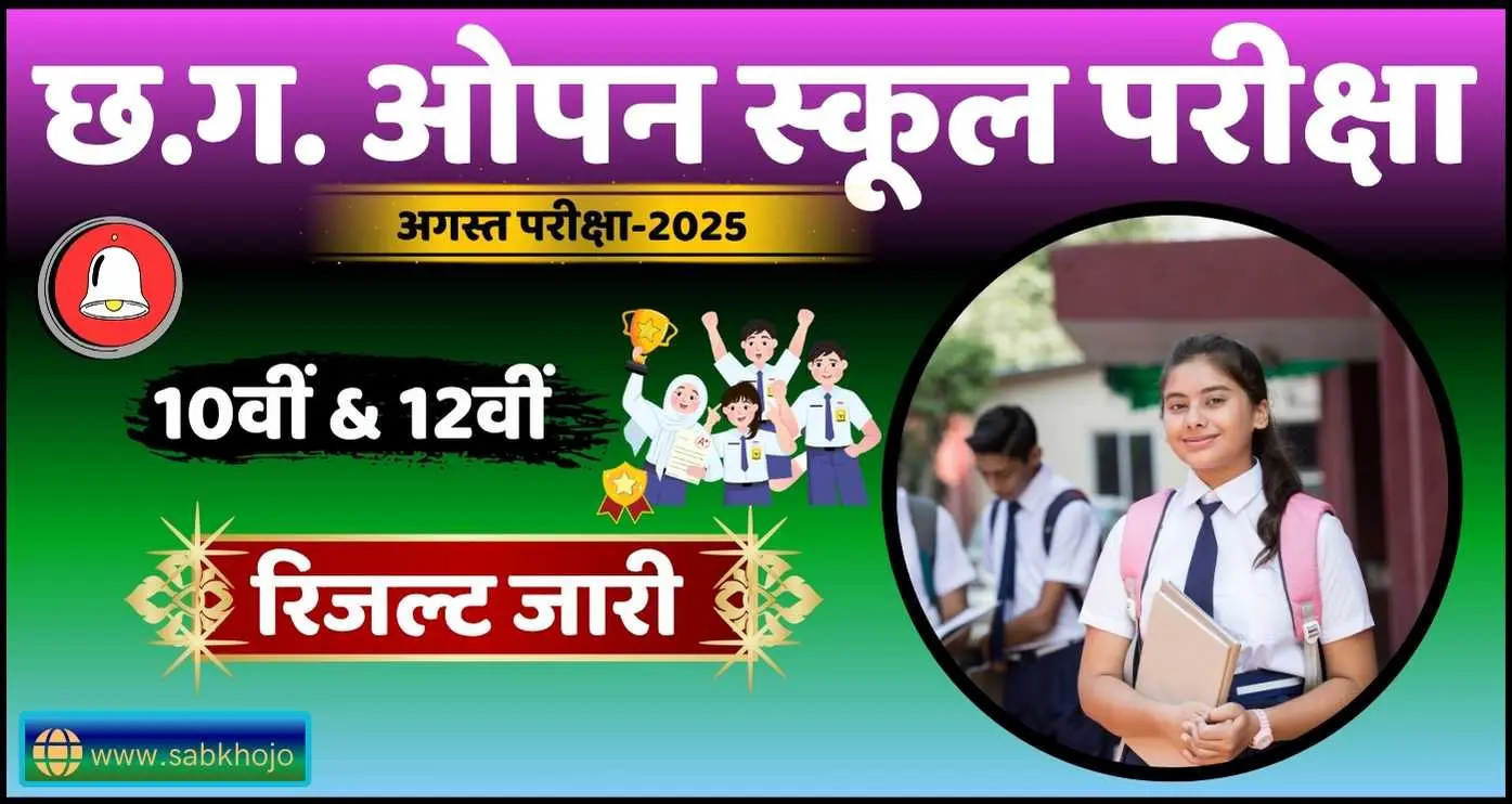 CG Open School August Exam Result 2025