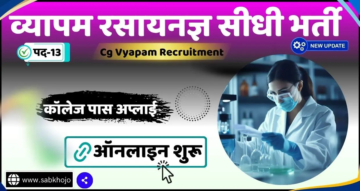 Cg vyapam chemist college pass recruitment 2025