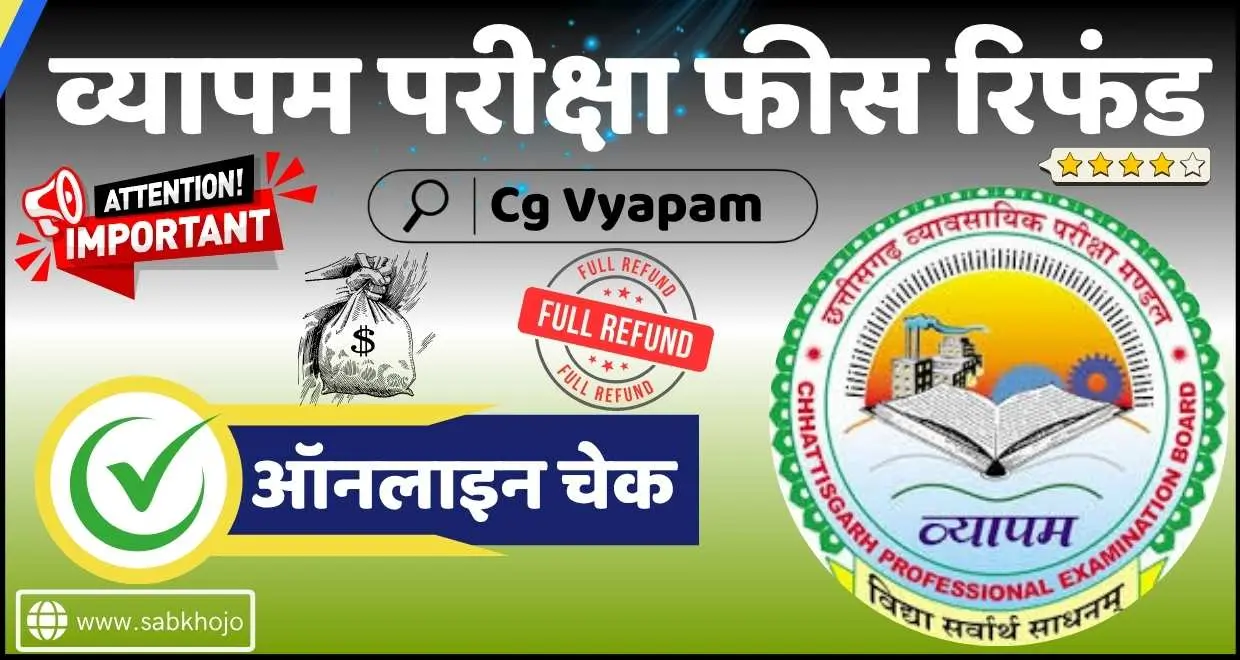 CG Vyapam Exam Fees Refund Online Check 2025