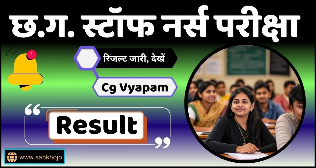 CG Vyapam Staff Nurse Exam Result 2025