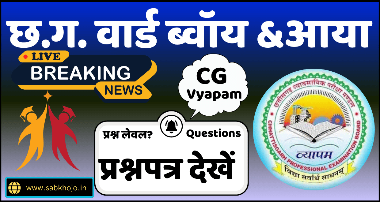 CG Police Constable Vyapam Exam Question Paper 2025