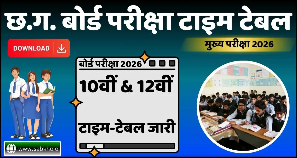 Cg board mains exam time table 2026