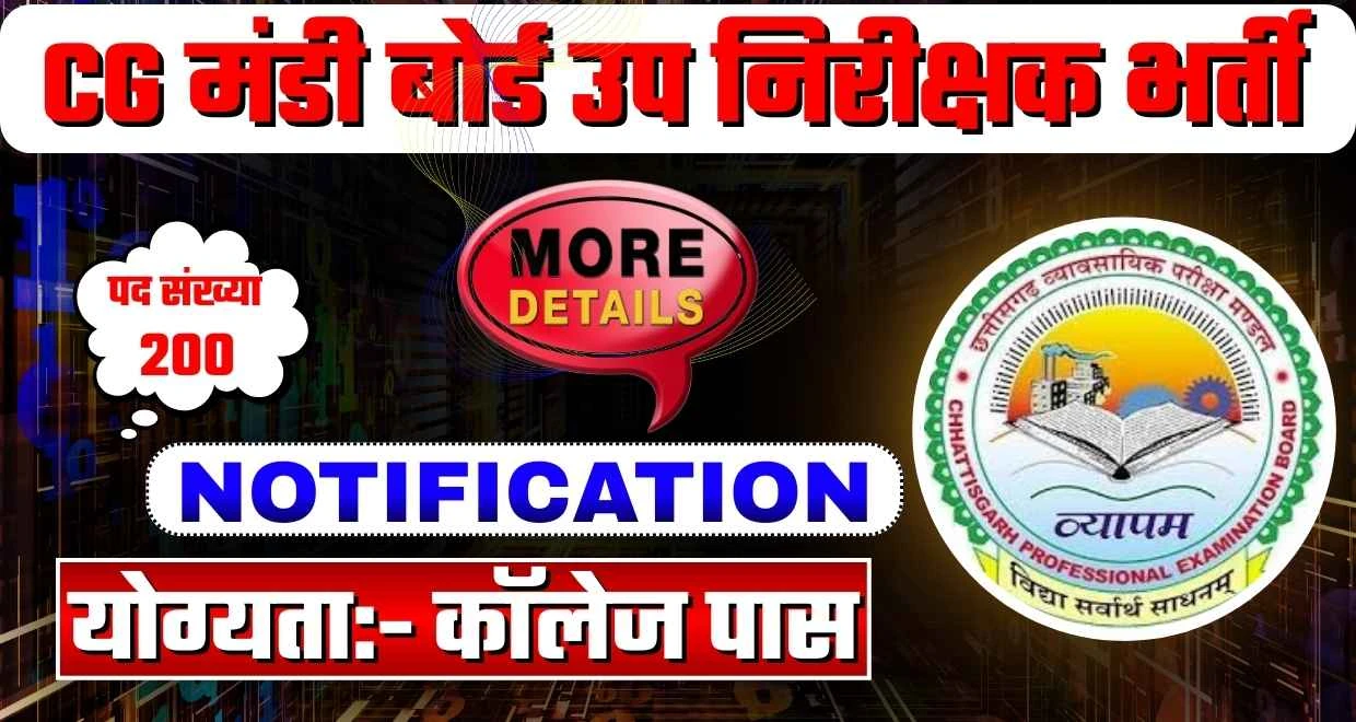 CG Vyapam Mandi Board SI Recruitment 2026