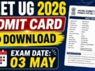 NEET UG Exam Admit card 2026