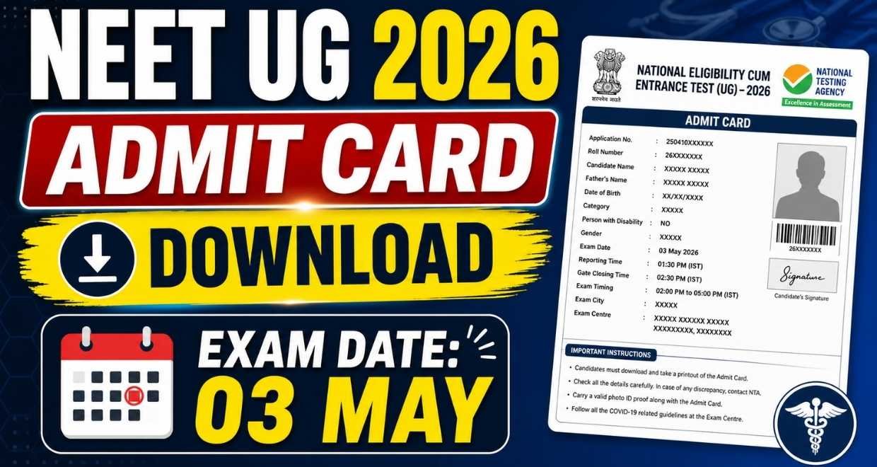 NEET UG Exam Admit card 2026