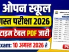 Cg open school august exam time table 2026