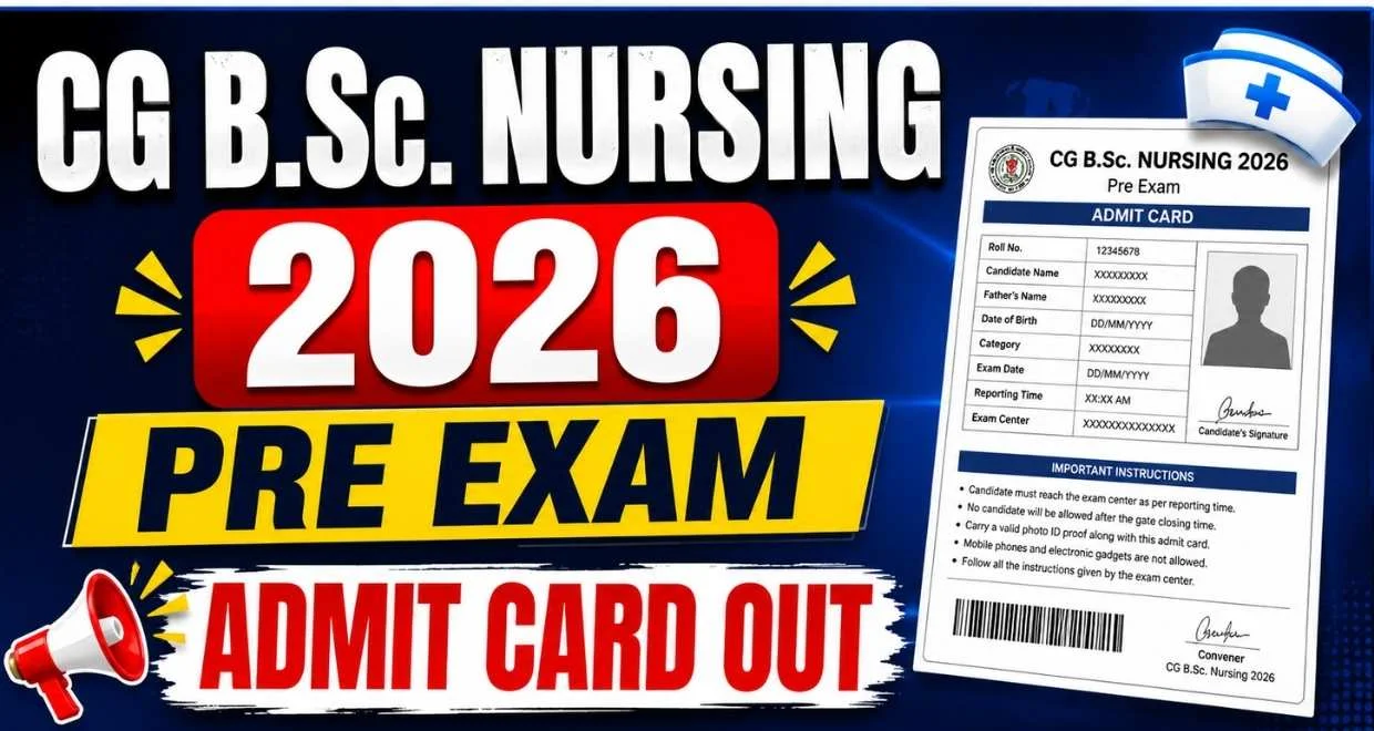 Cg vyapam pre b. Sc nursing exam admit card out