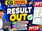 Cg vyapam pre ppt26 exam result out 2026