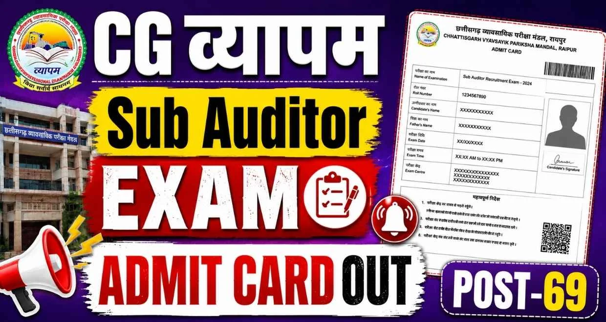 Cg vyapam exam admit card out 2026