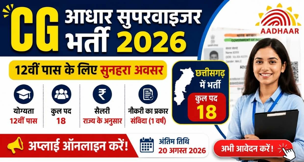 Cg aadhaar supervisor recruitment 2026