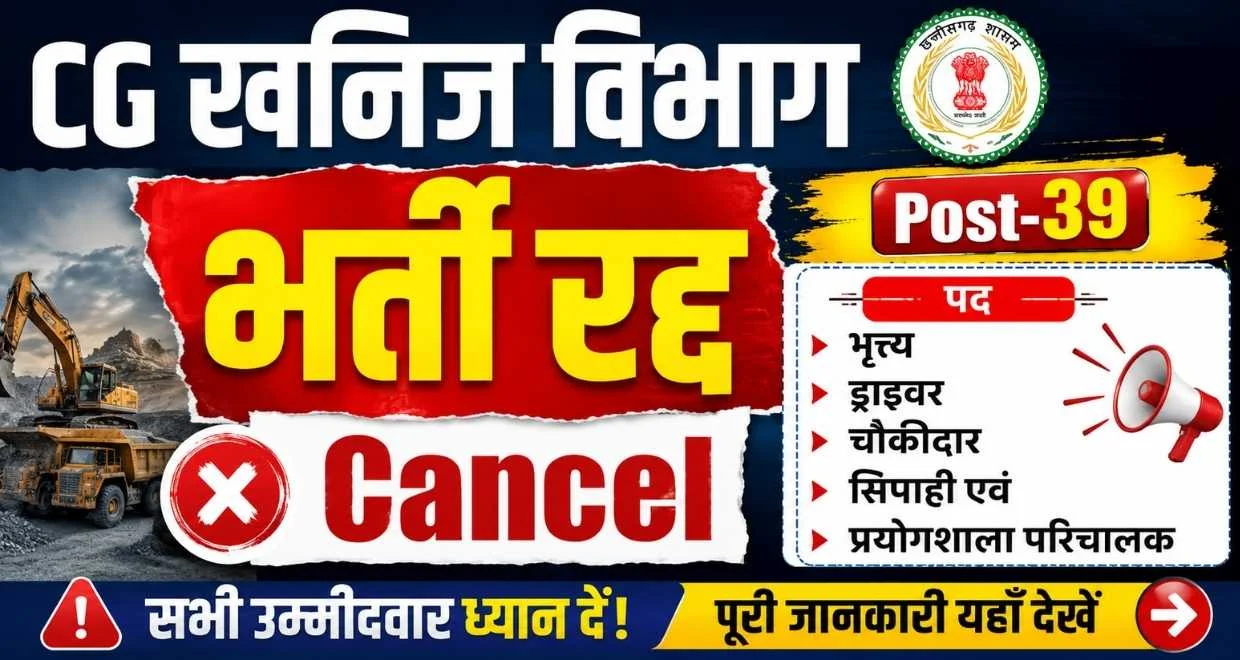 Cg Khanij Department Vacancy Cancellation Notice 2026